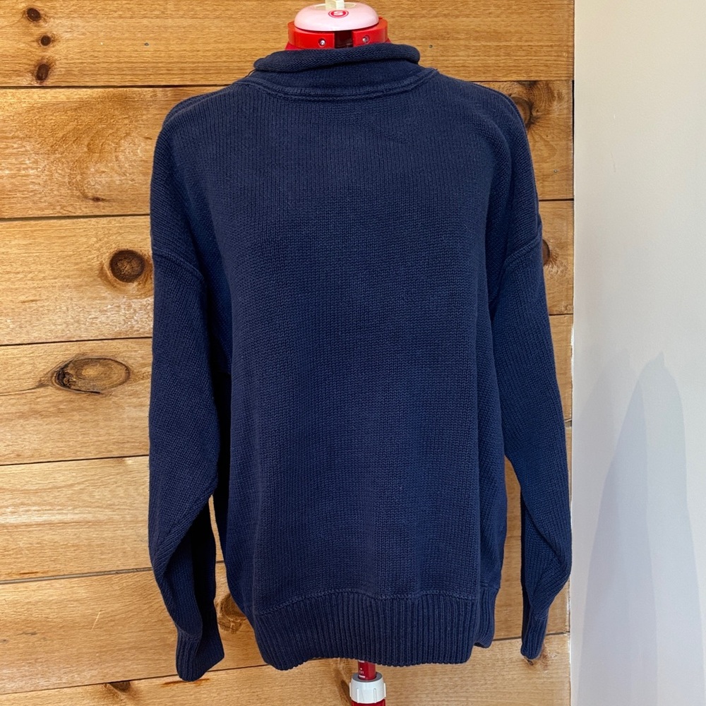 Women’s  Navy Blue Knit Sweater - Classic Pullover